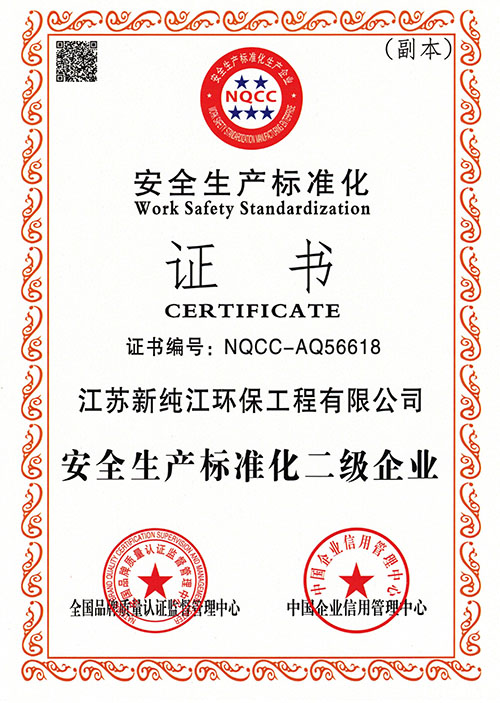 Safety production standardization certif